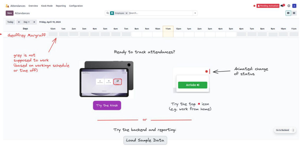 Odoo 18 HR Attendances