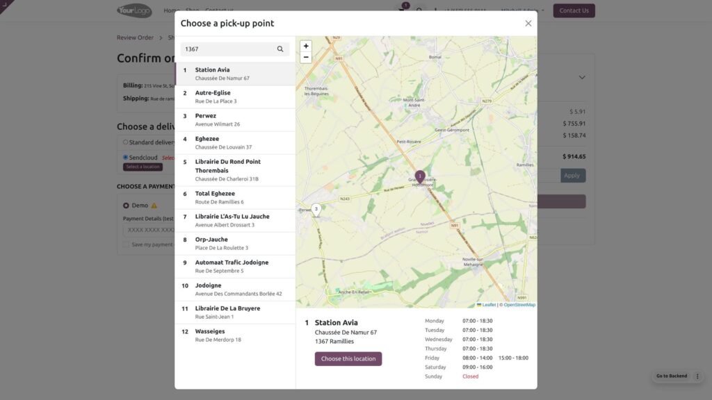 odoo 18 ecommerce location