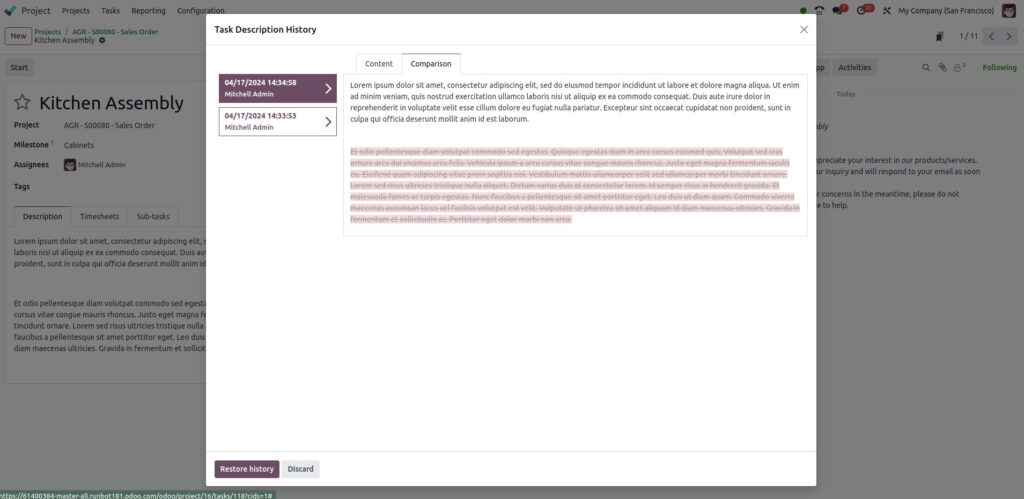 odoo 18 task revisions